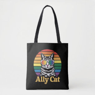 Bolsa Tote Ally Cat LGBT Sinalizador LGBTQ Gift