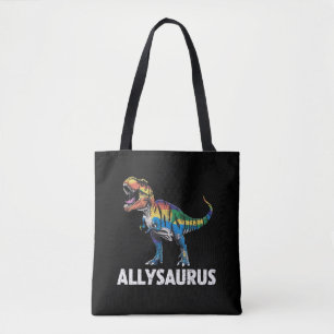 Bolsa Tote Allysaurus LGBT Dinossauro Bandeira Arco-Íris Alia