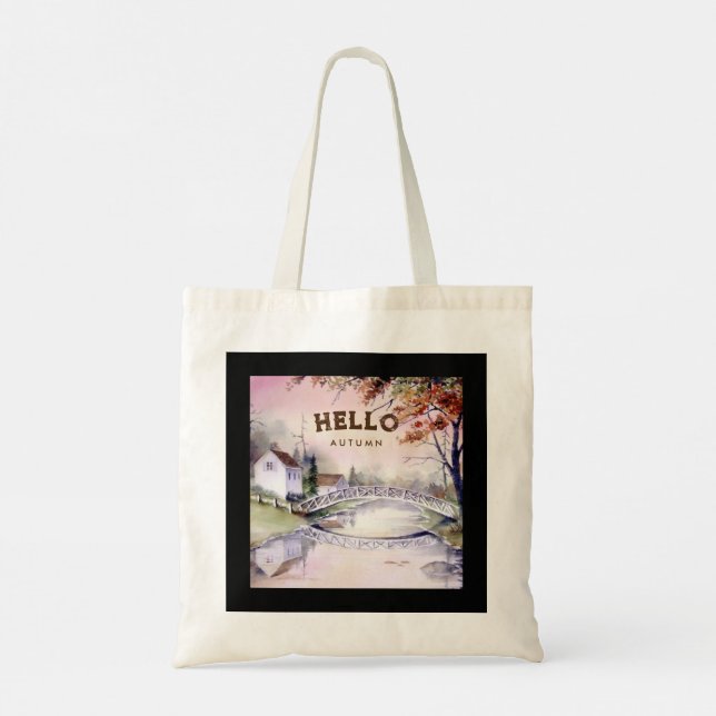 Bolsa Tote Alô Autumn Arch Watercolor (Verso)