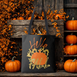 Bolsa Tote Alô estético, queda Na moda tipografia, preto