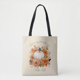 Bolsa Tote Alô outono madeiras flores silvestres folhas outon