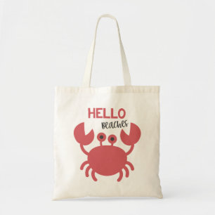 Bolsa Tote Alô Praias - Engraçado Quote Caricatura Bonita