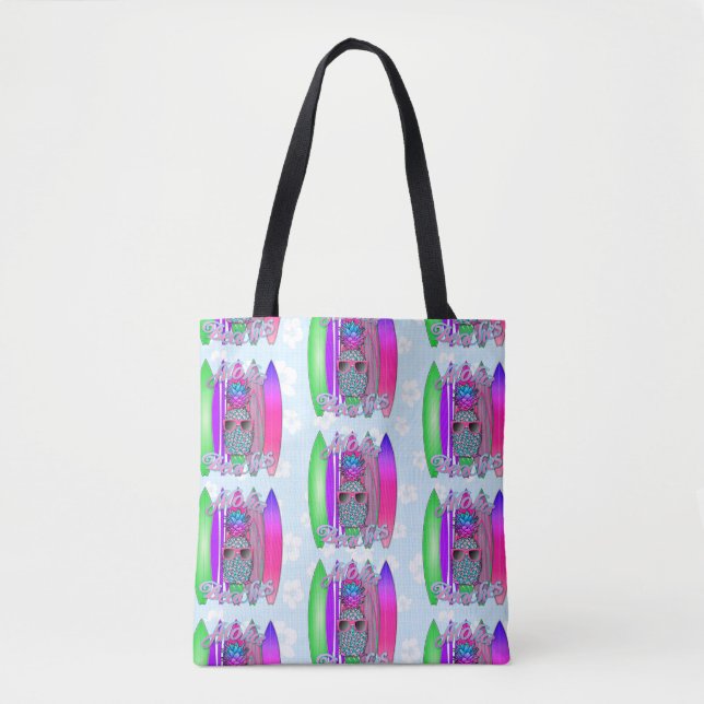 Bolsa Tote Aloha Beaches Surf Tropical Abacaxi (Frente)