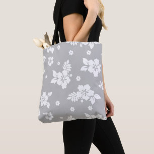 Bolsa Tote Aloha Cinza Clássica Padrão Havaiano