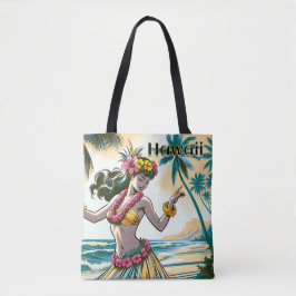 Bolsa Tote Aloha | Dançarino Hawaii Hula na praia
