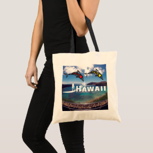 Bolsa Tote Aloha Hawaii Islands Dolphins Surfer