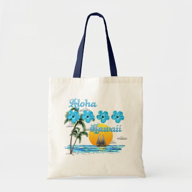 Bolsa Tote Aloha Hawaii Sailing Sunset (Frente)