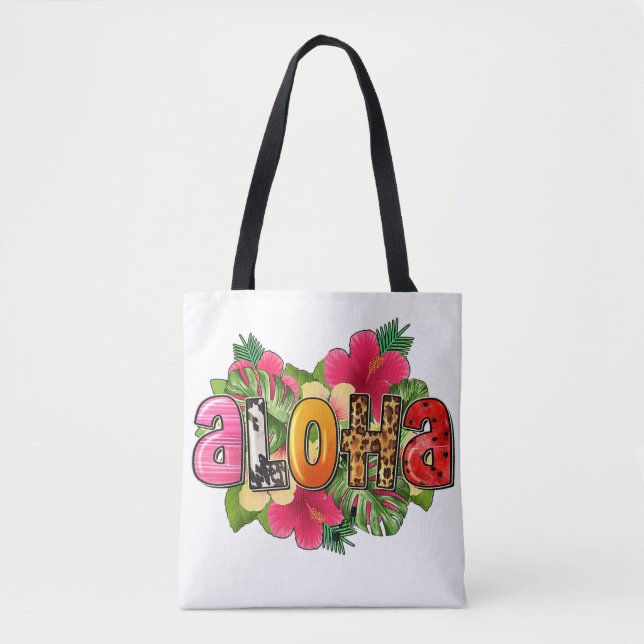 Bolsa Tote Aloha Hawaiian Flower Trip To Hawai Summer Holiday (Frente)