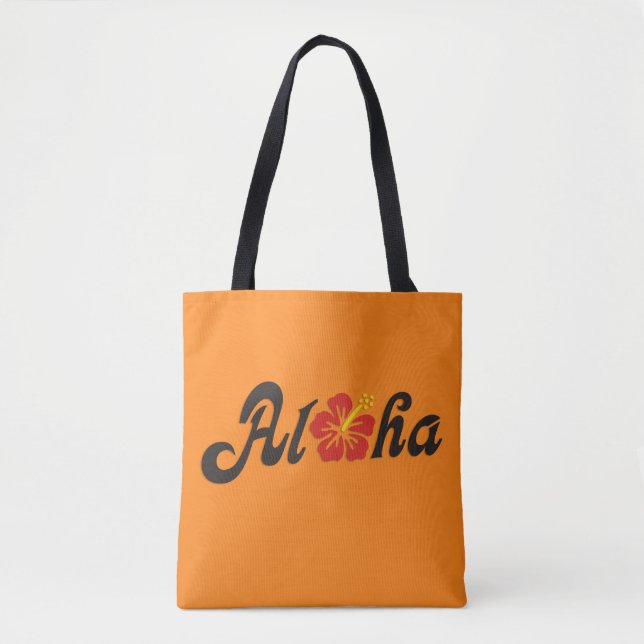 Bolsa Tote Aloha Hibiscus - design do Havaí plano + suas idei (Frente)