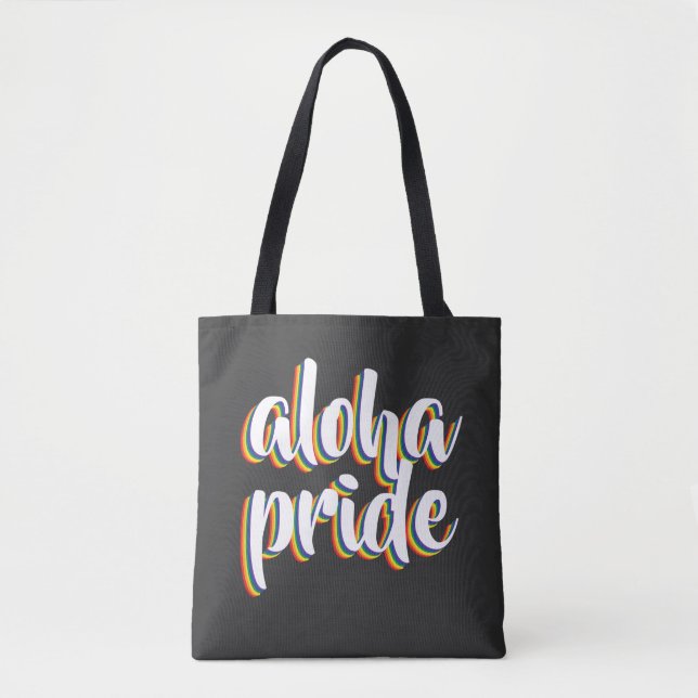 Bolsa Tote Aloha Is Aloha Rainbow Pride Hawaii (Frente)