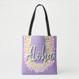 Bolsa Tote Aloha Lei de Plumeria Havaiano Floral Elegante Pas