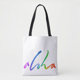 Bolsa Tote Aloha - Letra Tropical de Mão - Havaí Hawai'i