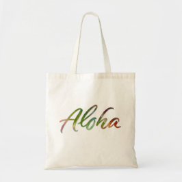 Bolsa Tote Aloha - Letras Tropicais - Havaí Hawai'i Natureza