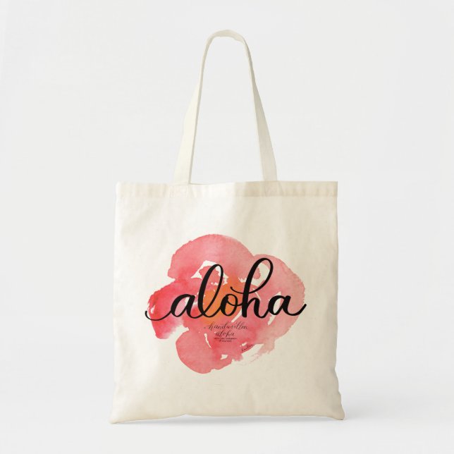 Bolsa Tote Aloha sacola floral abstrata bonito (Frente)