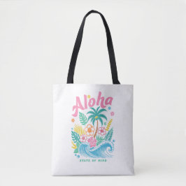 Bolsa Tote "Aloha State of Mind" Funny Boho Coastal