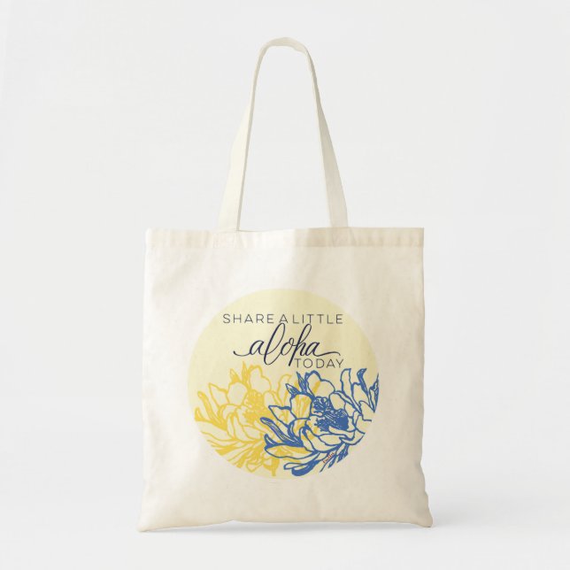 Bolsa Tote Aloha Tote Bag Compartilha um Pouco Aloha (vazio a (Frente)