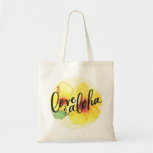 Bolsa Tote Aloha Tote Bag Hibiscus Love & Aloha (vazio de vol