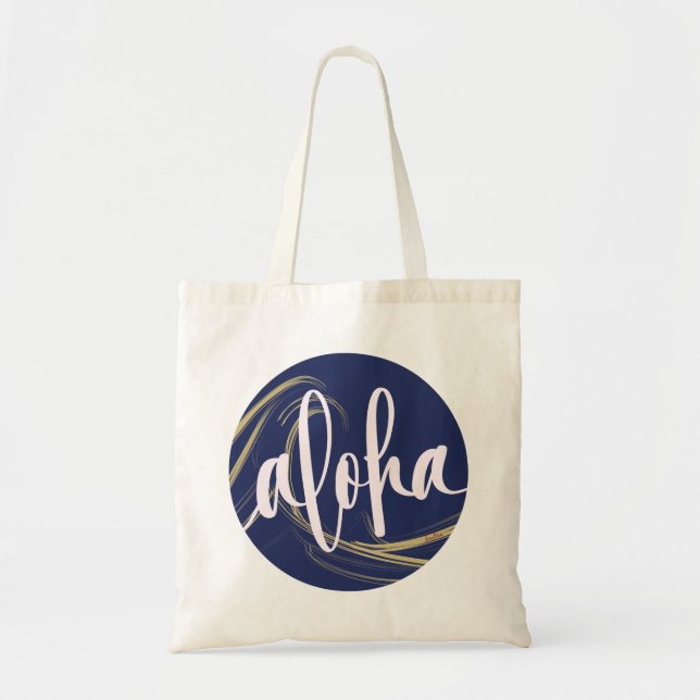 Bolsa Tote Aloha Tote Bag Kai Ocean (vazio atrás) (Frente)