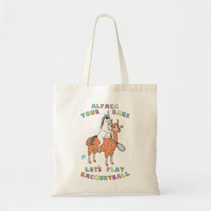 Bolsa Tote Alpaca-Seus-Bolsos-Vamos-Jogar-Racquetball-Unicórn
