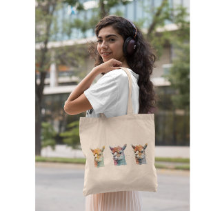 Bolsa Tote Alpacas de Aquarela Whimsical