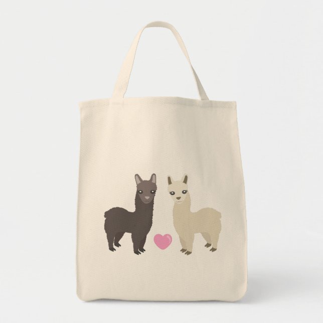 Bolsa Tote Alpacas e coração (Frente)
