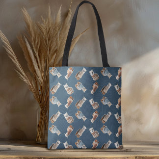 Bolsa Tote Alpacas em Suéteres Padrão de Tricô