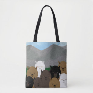 Bolsa Tote Alpacas por todo o lado na sacola