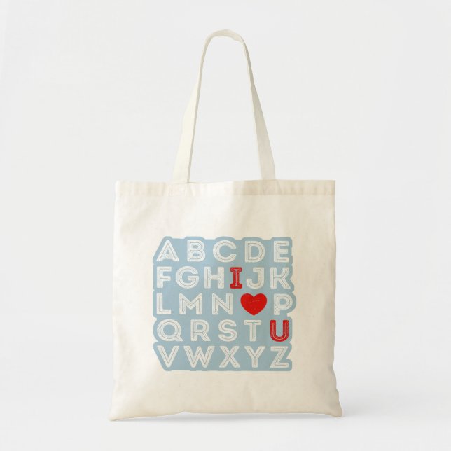 Bolsa Tote Alphabet ABC I Love You (Frente)