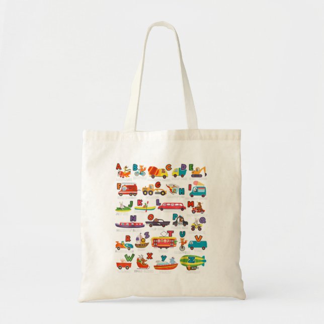 Bolsa Tote Alphabet Animal ABCs — Alphabet Animal Transportat (Frente)