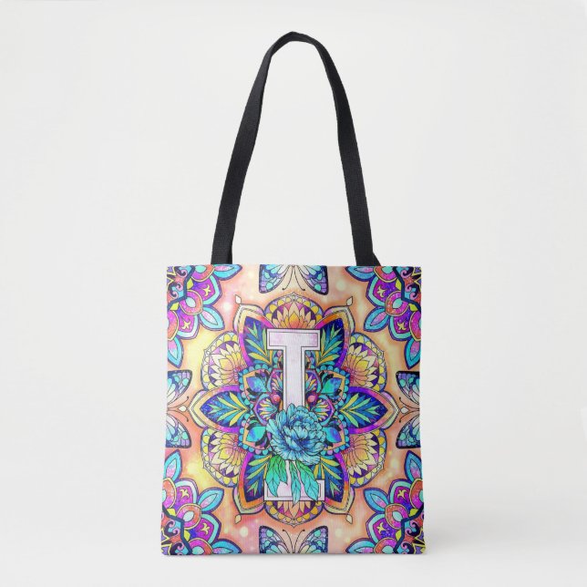 Bolsa Tote Alphabet I mandala (Frente)
