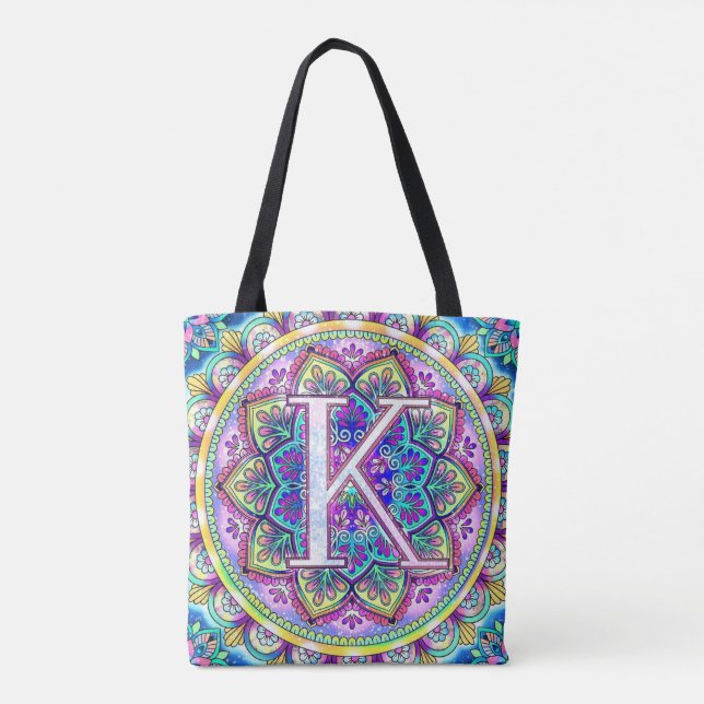 Bolsa Tote Alphabet K mandala (Verso)