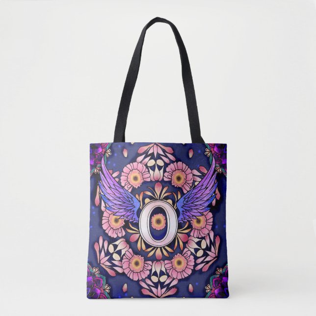 Bolsa Tote Alphabet O mandala (Frente)
