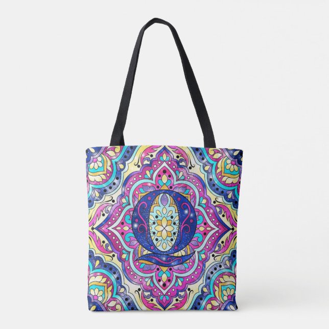 Bolsa Tote Alphabet Q mandala (Verso)