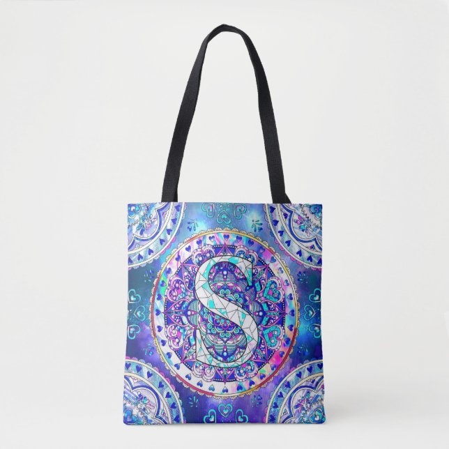 Bolsa Tote Alphabet S mandala (Frente)