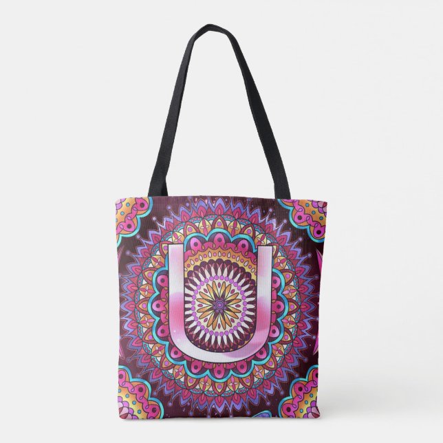Bolsa Tote Alphabet U mandala (Verso)