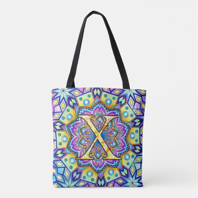 Bolsa Tote Alphabet X mandala (Verso)