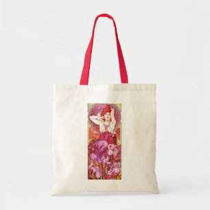 Bolsa Tote Alphonse Mucha Ametyst Floral Vintage Art Nouveau