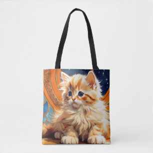 Bolsa Tote Alphonse Mucha Art Nouveau Orange Cat