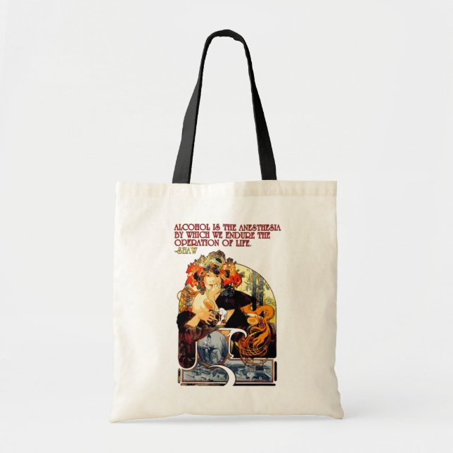 Bolsa Tote Alphonse Mucha bieres-de-le-me Shaw Álcool (Frente)