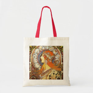 Bolsa Tote Alphonse Mucha La Plume Zodiac Art Nouveau Vintage