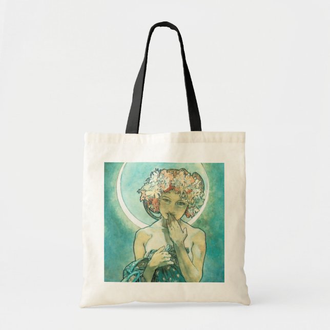 Bolsa Tote Alphonse Mucha Moonlight Clair De Lune Art Nouveau (Frente)