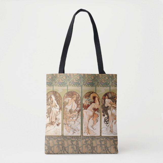 Bolsa Tote Alphonse Mucha The Seasons 1897 Art Nouveau (Frente)