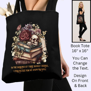 Bolsa Tote Alterar Texto, Livros Góticos e Citação do Leitor,