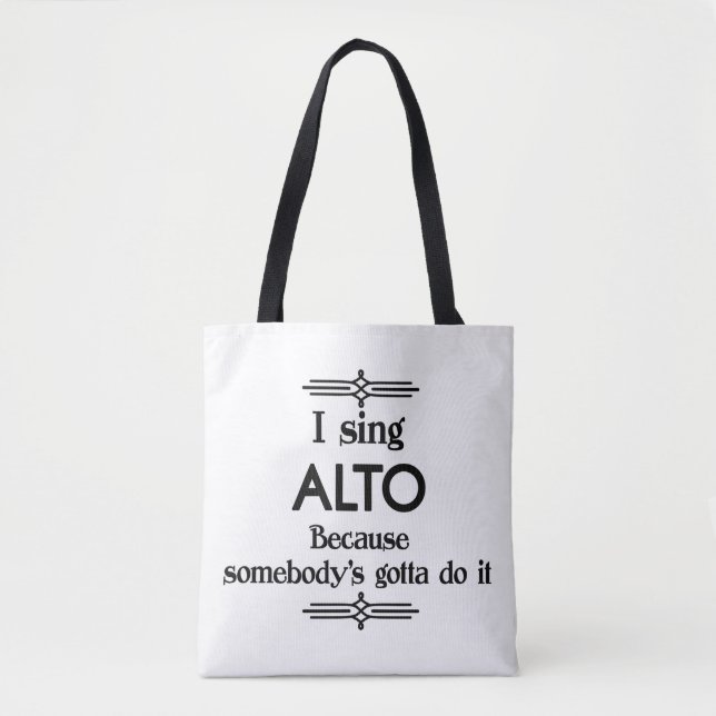 Bolsa Tote Alto - Alguém tem uma música engraçada (Frente)
