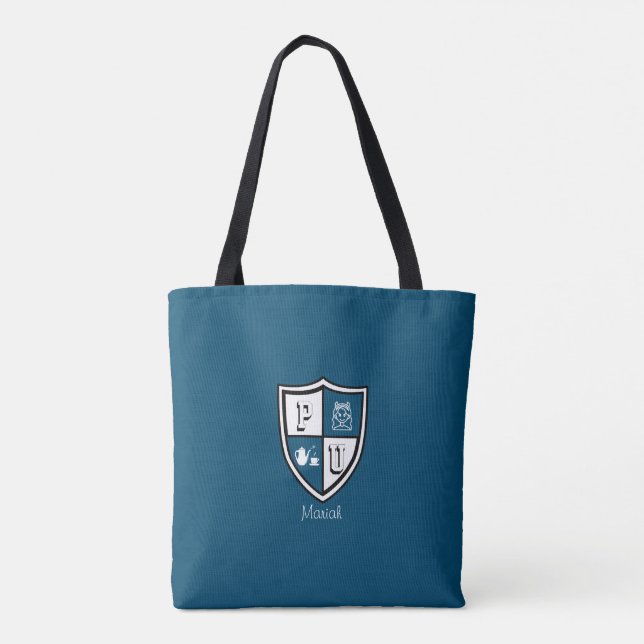Bolsa Tote Alum formando azul da Universidade Petty personali (Verso)
