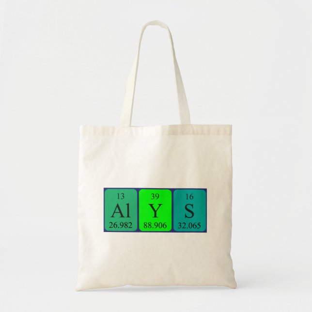 Bolsa Tote Alys periódico nome da mesa tote saco (Frente)