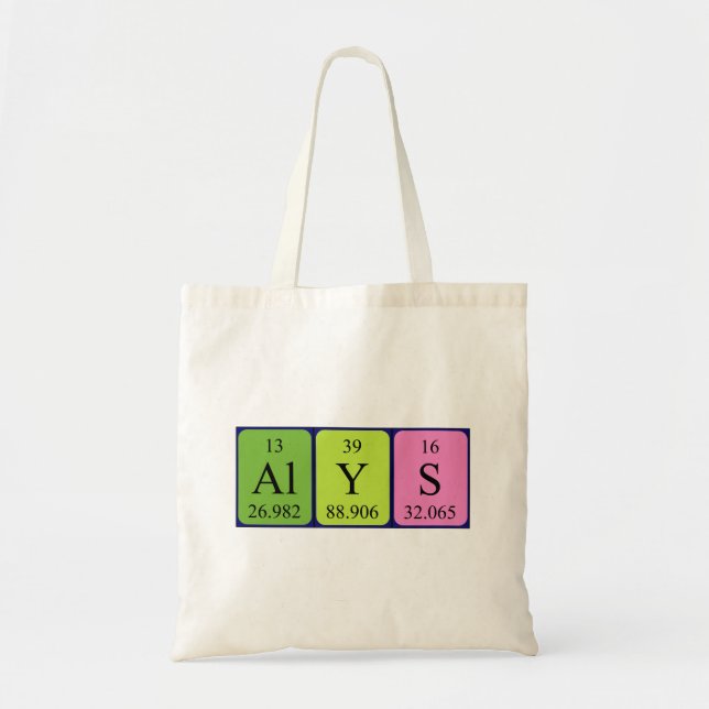 Bolsa Tote Alys periódico nome da mesa tote saco (Frente)