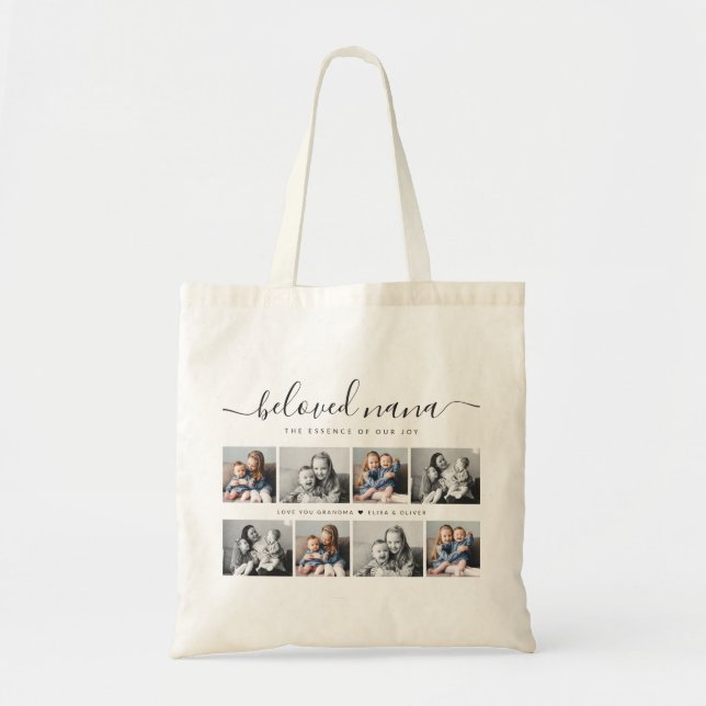 Bolsa Tote Amada Nana Avó Personalizada Fotomia da Família (Frente)