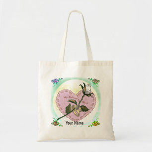 Bolsa Tote Amado saco de tote do Coração de Rosa Branca
