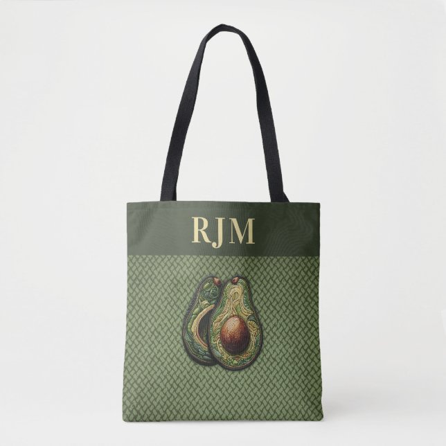 Bolsa Tote Amante de Abacate Falso Bordado (Frente)